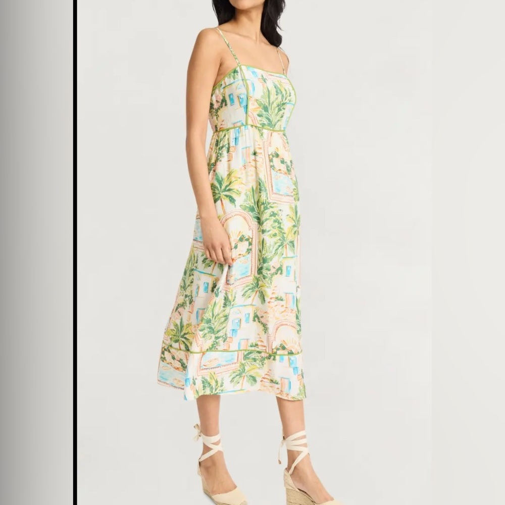 NWT The Good Journey Tropical Print Midi Dress